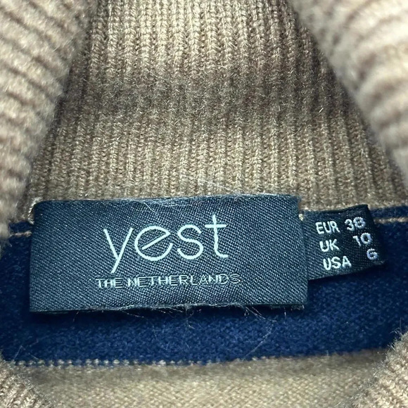 Yest Striped Brown Turtleneck Sweater 6 - Picture 3 of 5
